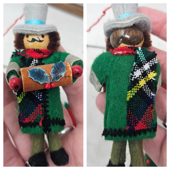 Vintage 1981 Sears Handmade Mobile Christmas Around the World Felt Wood Figures - Picture 13 of 15